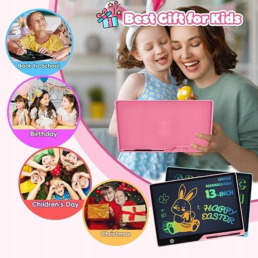 KIDS WRITING DRAWING TABLET EDUCATIONAL TOY FOR KIDS Manufacturer code TABLET DO RYSOWANIA PISANIA 13 CALI RÓŻOWY