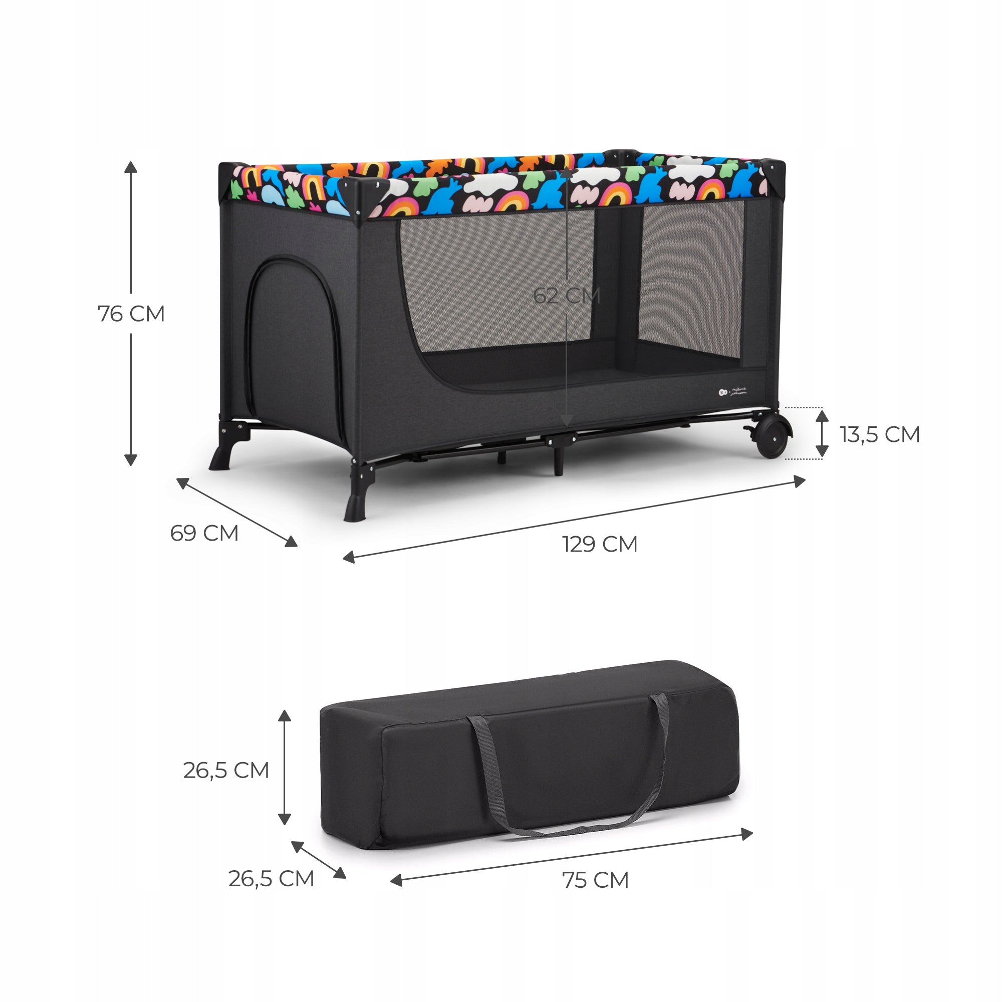 KINDERKRAFT JOY 2 Travel cot 2in1 folding playpen Brand Kinderkraft