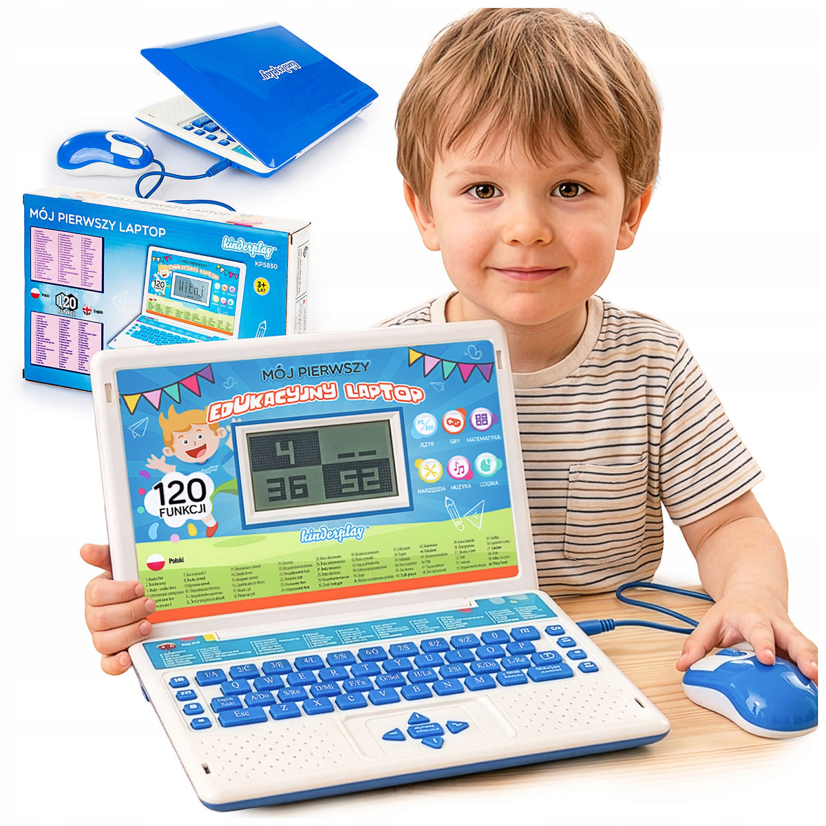 KINDERPLAY CHILDREN'S LAPTOP EDUCATIONAL FOR LEARNING LETTERS COUNTING 120 OPTIONS