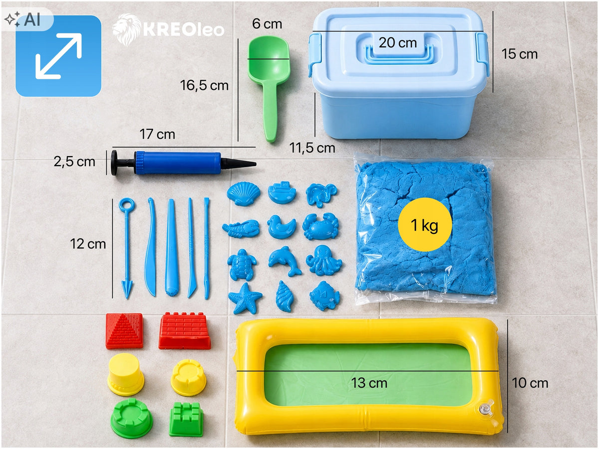 KINETIC SAND 1KG SET XL MOLDS SPATULA BUCKET SANDBOX Manufacturer code PIASEK KINETYCZNY 1KG ZESTAW DLA DZIECI