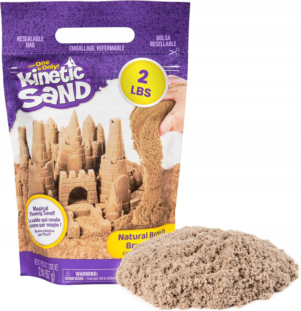 KINETIC SAND BEACH SAND NATURAL BROWN COLOR 907 g