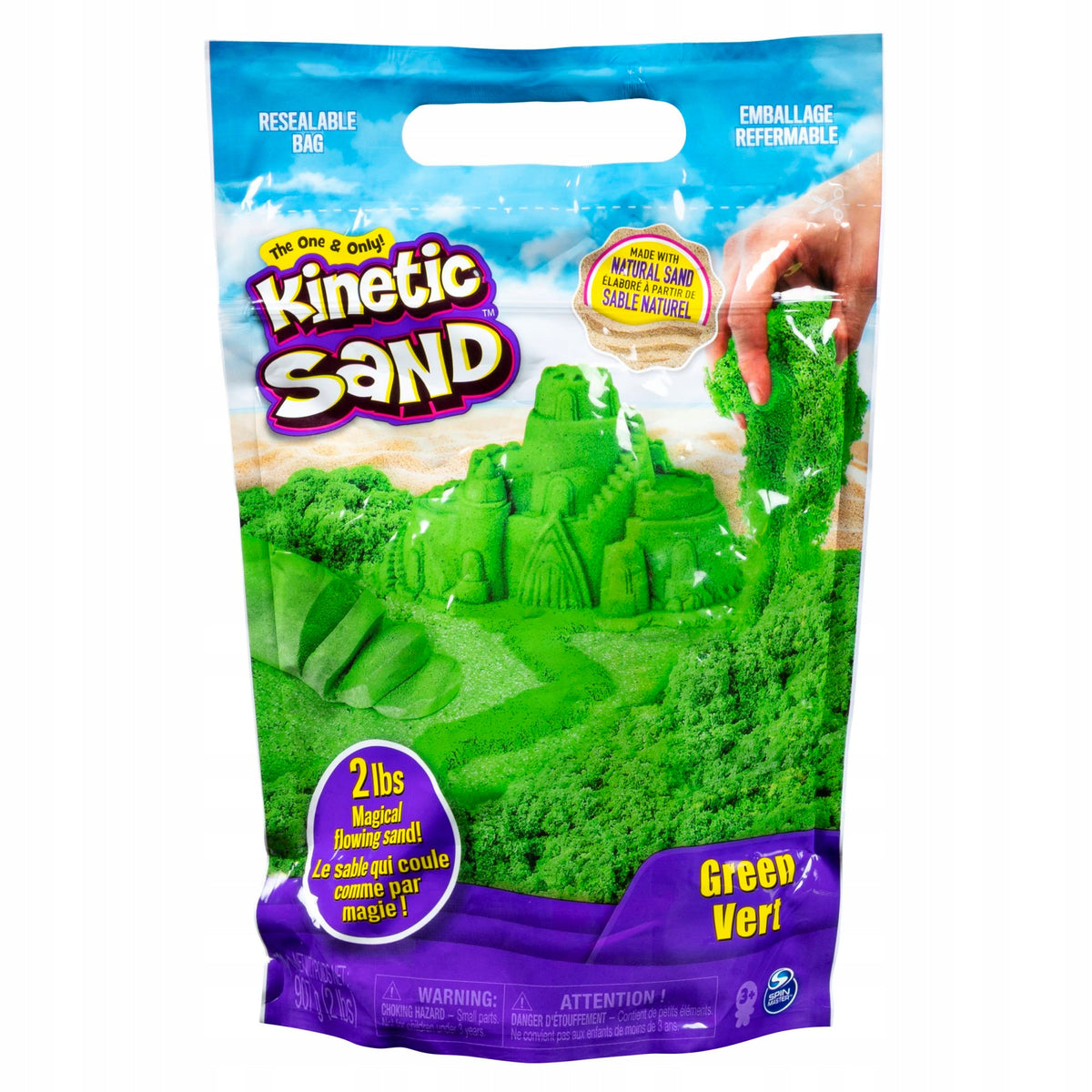 KINETIC SAND VIBRANT COLORS GREEN SAND 930 G Packaging status original