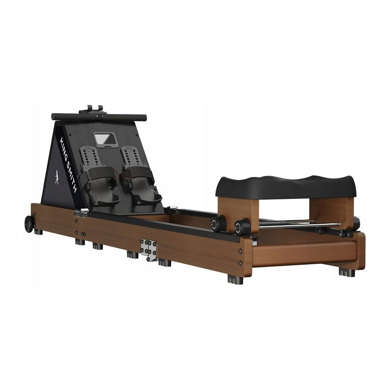KINGSMITH WR20 folding water rowing machine - wooden frame - walnut + mat