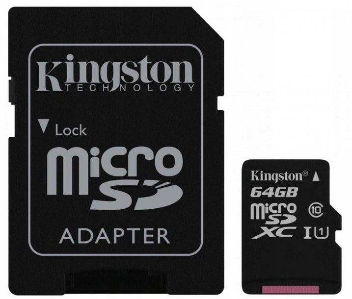 KINGSTON MICROSD CARD 64GB MICRO CL10 SD ADAPTER Packaging status original