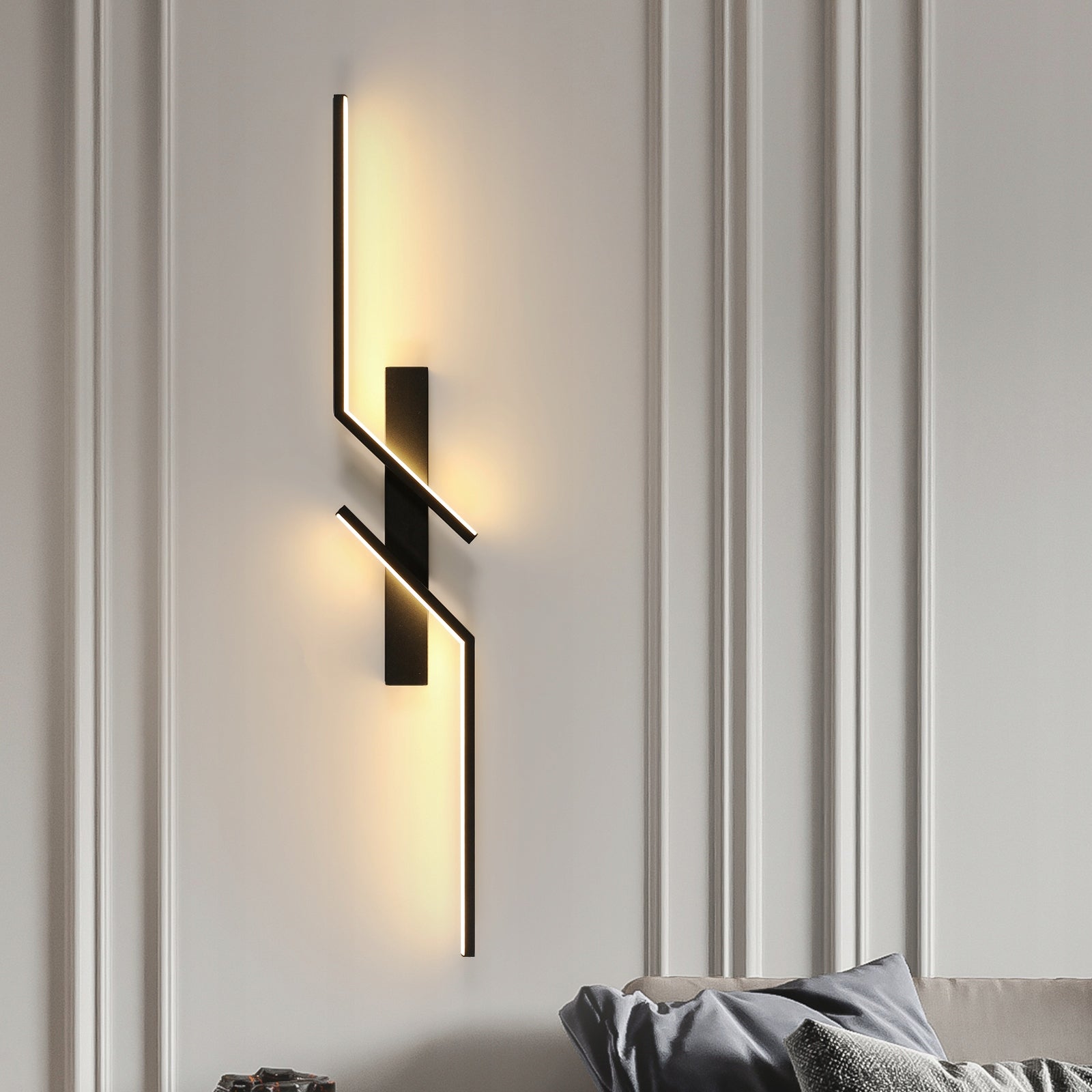 KINKIET CZARNA LAMPA SCIENNA LED KORYTARZ NOWOCZESNA 3000K DO SALONU 24W