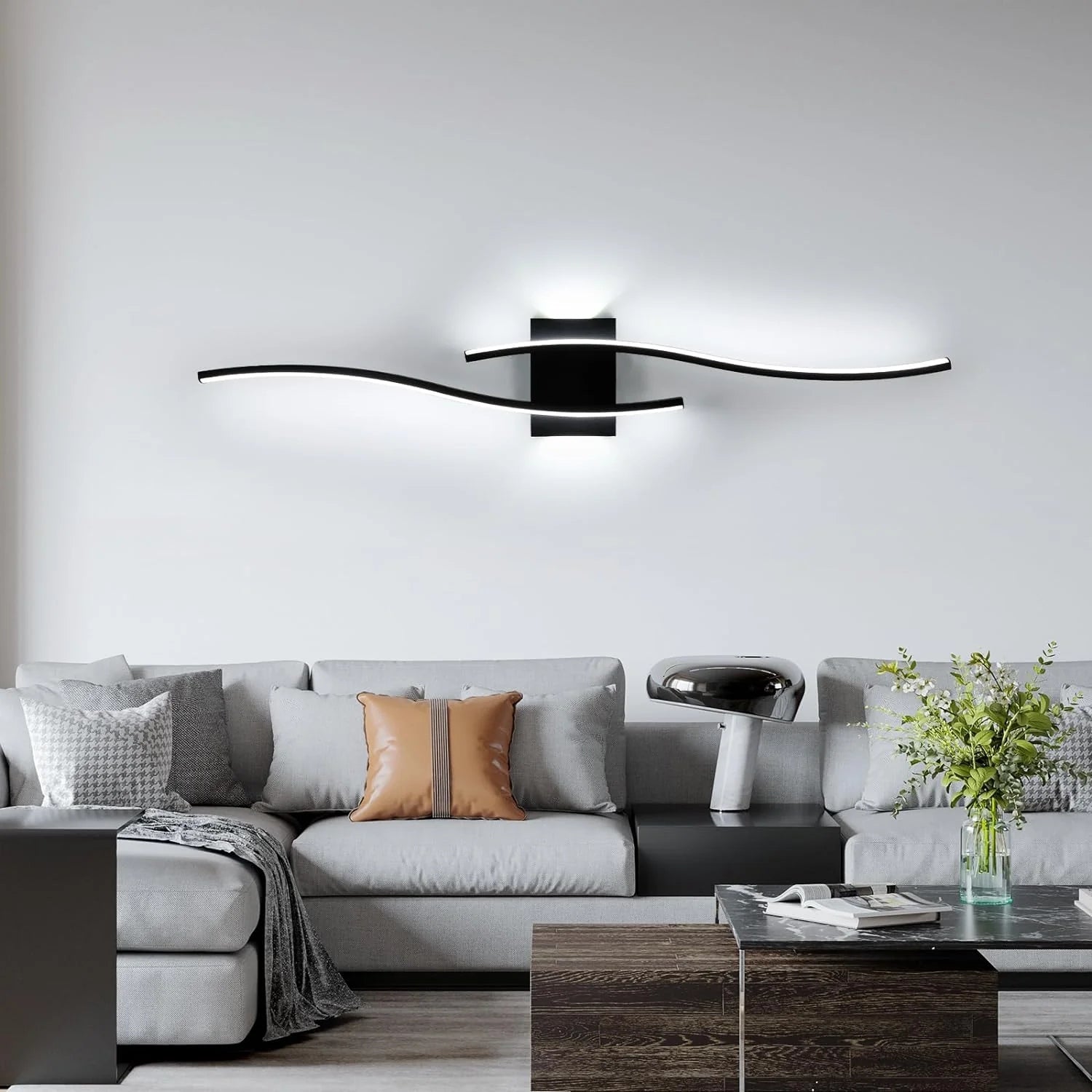 KINKIET CZARNA LAMPA SCIENNA LED NOWOCZESNA DO SALONU KORYTARZ 6500K 27W Packaging status original