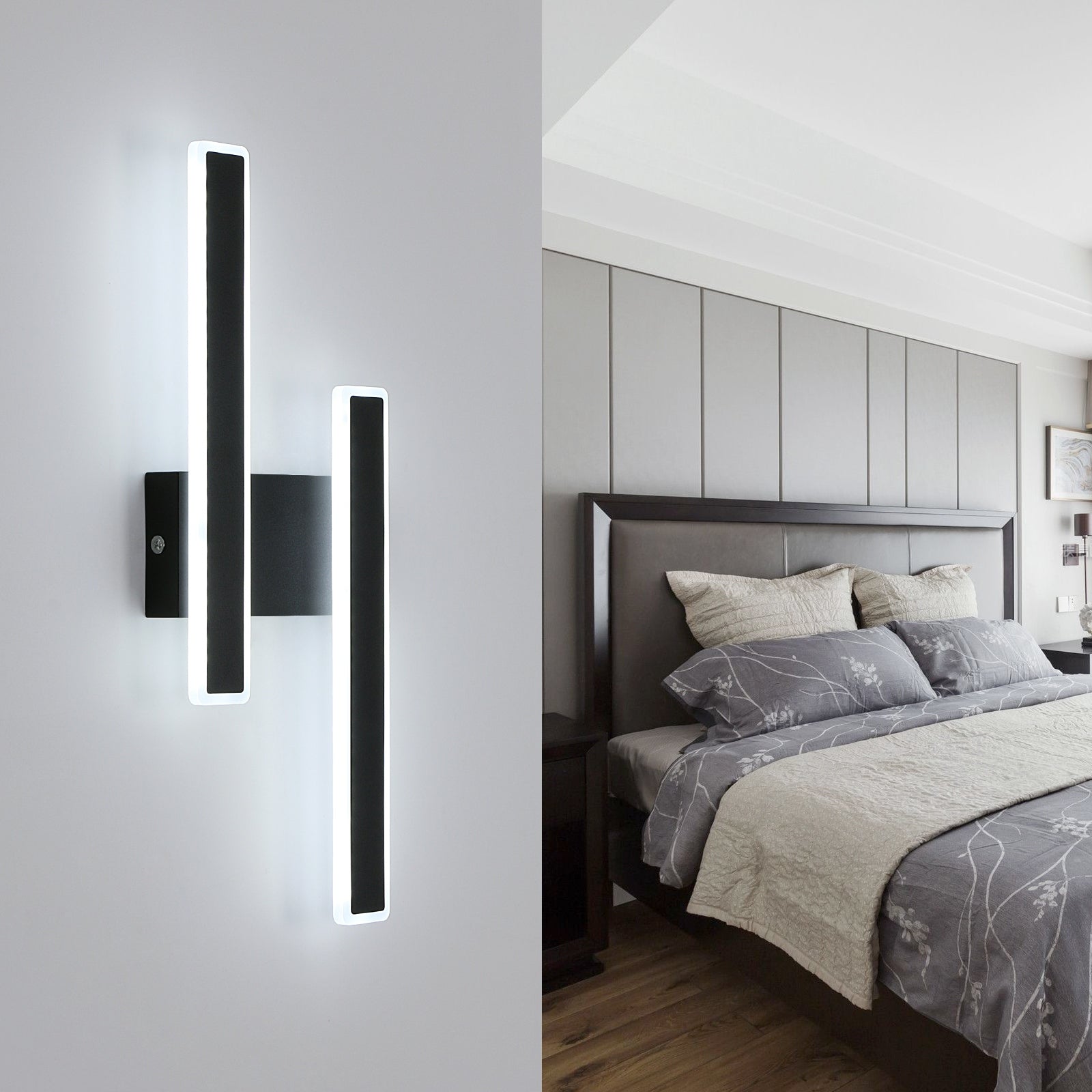 KINKIET CZARNA LAMPA SCIENNA LED NOWOCZESNY DO SALONU KORYTARZ 6500K 32W Manufacturer code NL-30924011