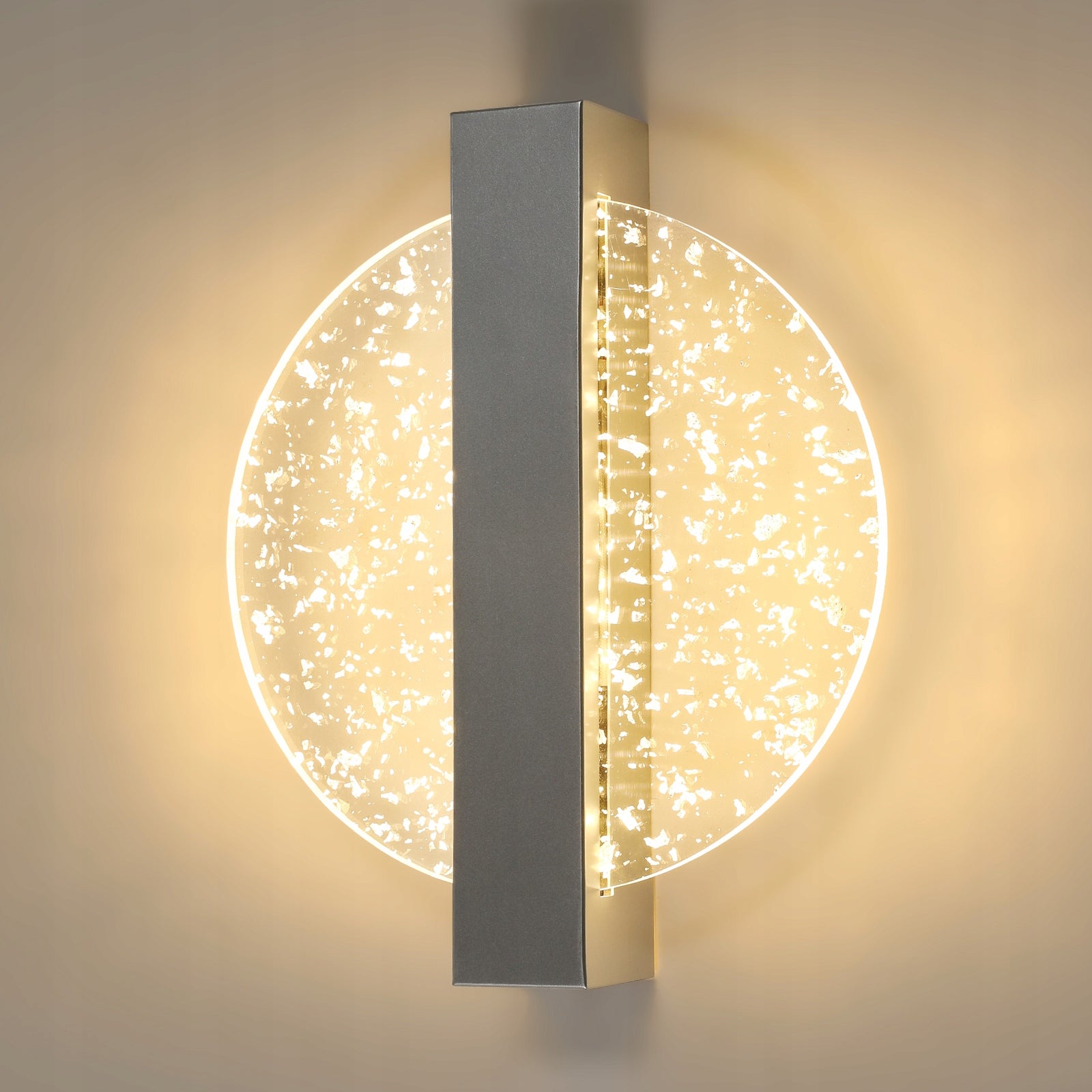 KINKIET LED LAMPA SCIENNA SREBRO OKRĄGŁY NOWOCZESNA DO SALONU 3000K 12W