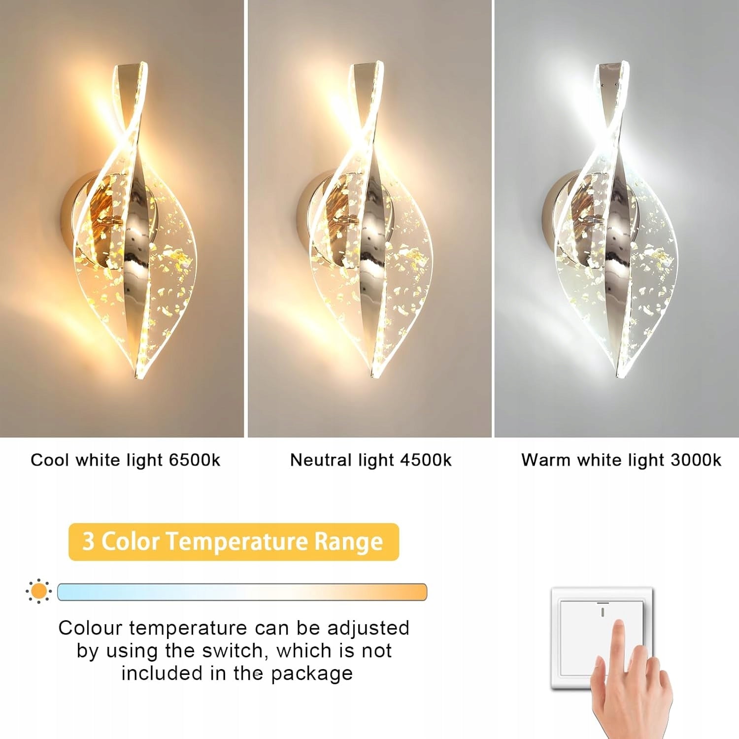 KINKIET LED LAMPA SCIENNA ZŁOTA NOWOCZESNA DO SALONU 3000K/4500K/6500K 12W Manufacturer code 30918916