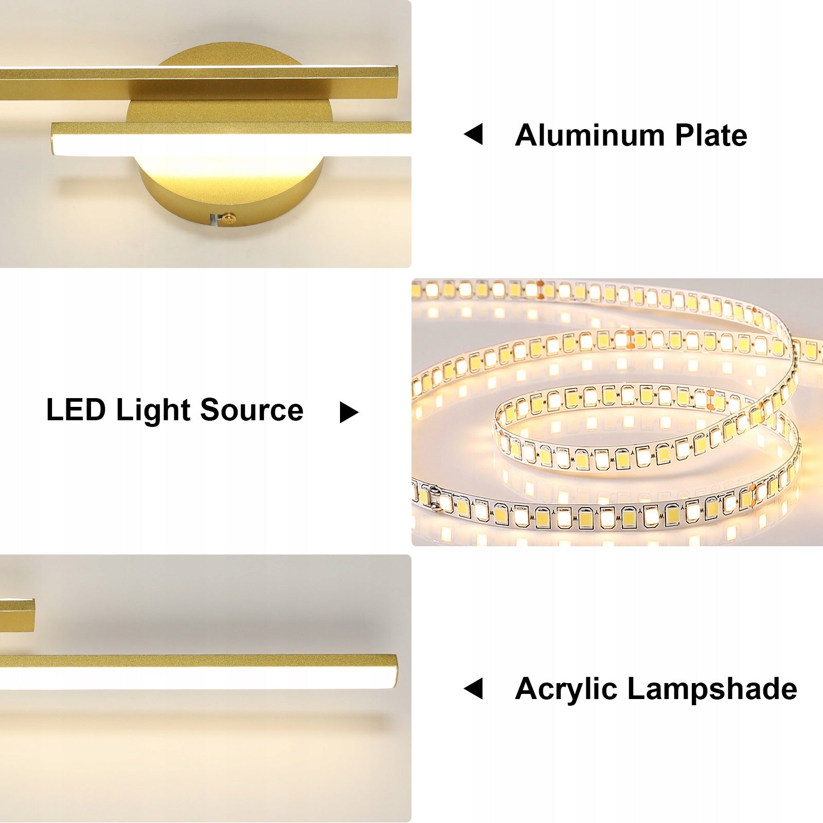 KINKIET LED LAMPA ŚCIENNY ZŁOTA NOWOCZESNA SALONU KORYTARZ 24W 4500K 60CM Manufacturer code 30876928