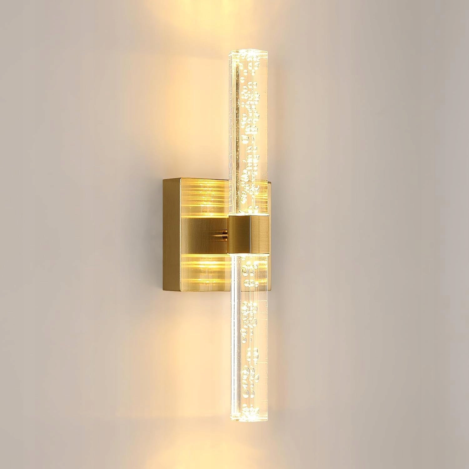 KINKIET LED LAMPA ŚCIENNY ZŁOTY KRYSZTAŁY NOWOCZESNY W KORYTARZ 12W 3000K