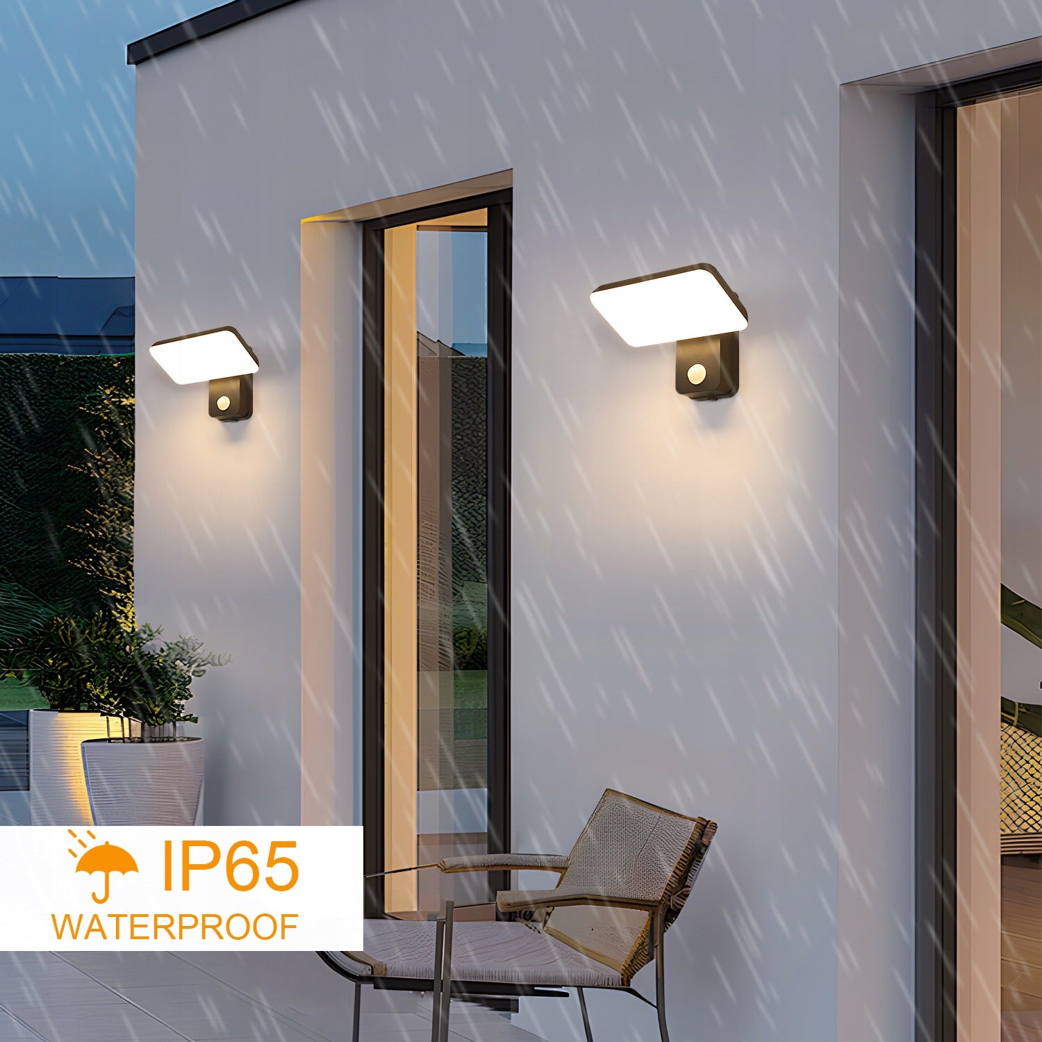 KINKIET ZEWNETRZNY CZARNA LAMPA SCIENNA LED Z CZUJNIKIEM RUCHU 3000K IP65 Manufacturer code GOE-30903488