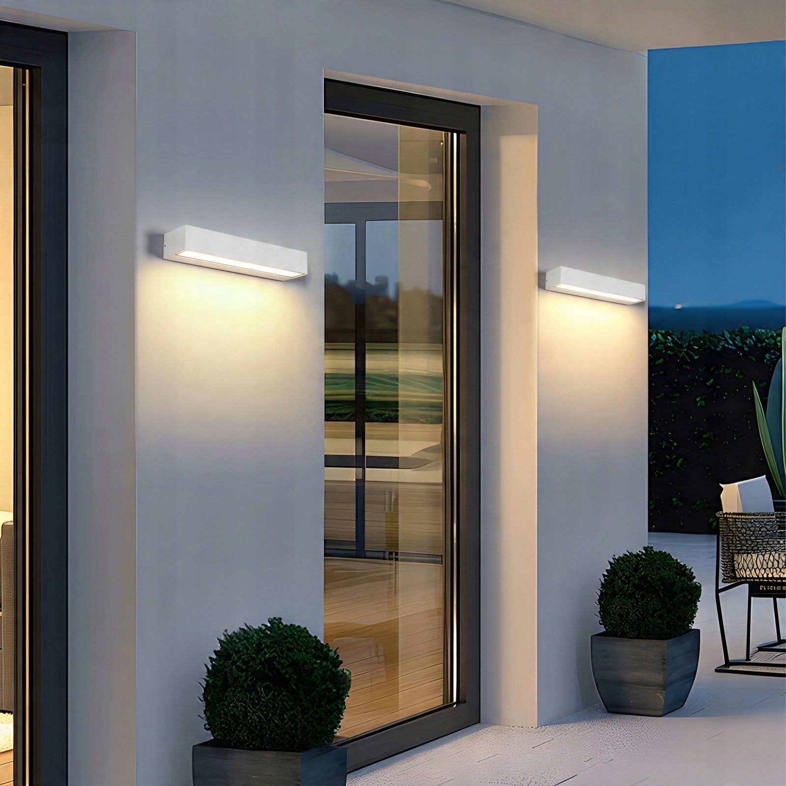 KINKIET ZEWNETRZNY LED LAMPA SCIENNA BIAŁY IP65 NOWOCZESNA 16W 3000K Packaging status original