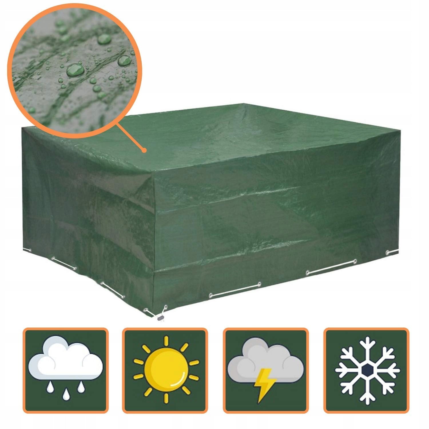 KINZO Large Cover Outdoor Furniture 210x210 cm Color green