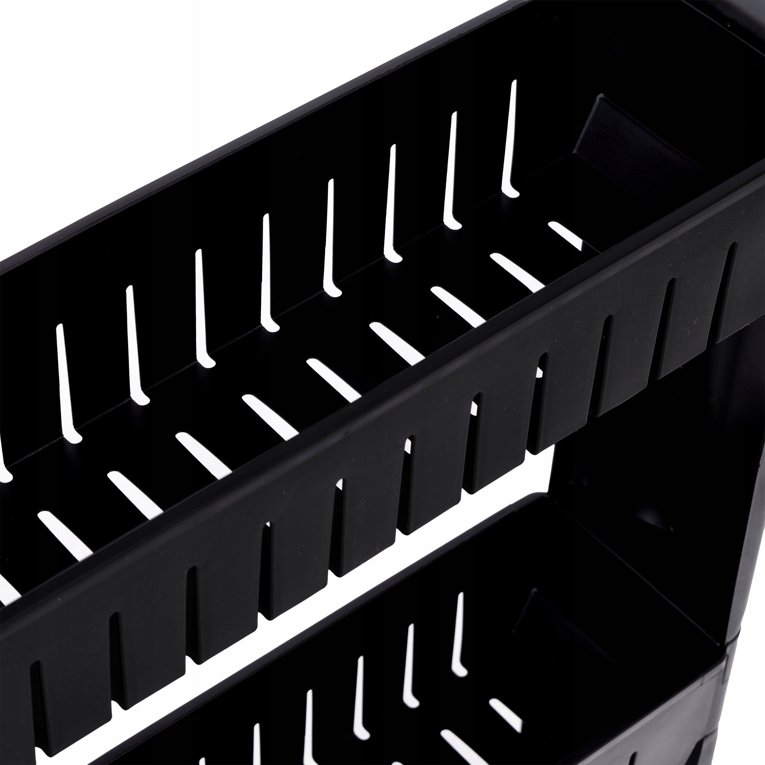 KITCHEN CABINET MOBILE NARROW BOOKCASE WITH WHEELS BLACK 3 SHELVES EAN (GTIN) 5902340321539