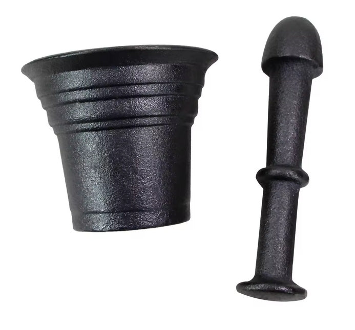 KITCHEN CAST IRON MORTAR WITH PESTLE FOR SPICES HERBS PESTLE BEATER Brand HAGE
