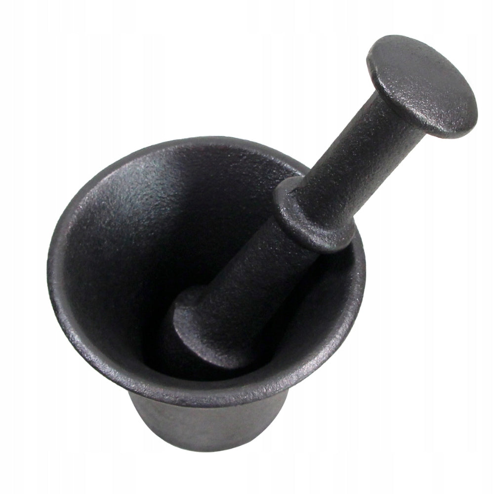 KITCHEN CAST IRON MORTAR WITH PESTLE FOR SPICES HERBS PESTLE BEATER Manufacturer code HAGE moździerz dzwon