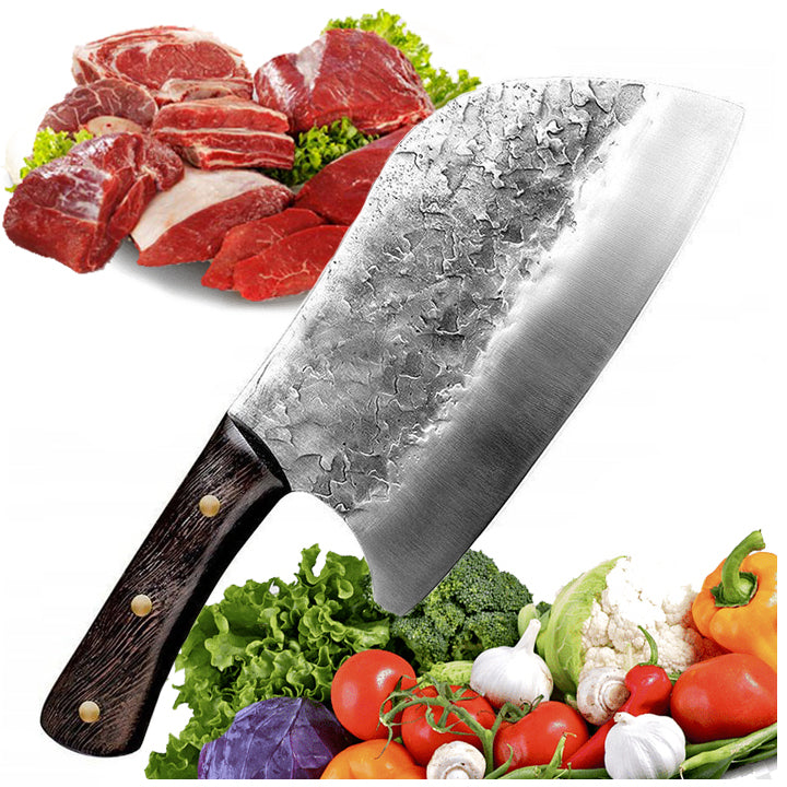 KITCHEN CLEAVER CHEF'S KNIFE FOR MEAT CHOPPING SOLID JAPANESE STYLE Manufacturer code TASAK NÓŻ RĘCZNIE KUTY 30CM