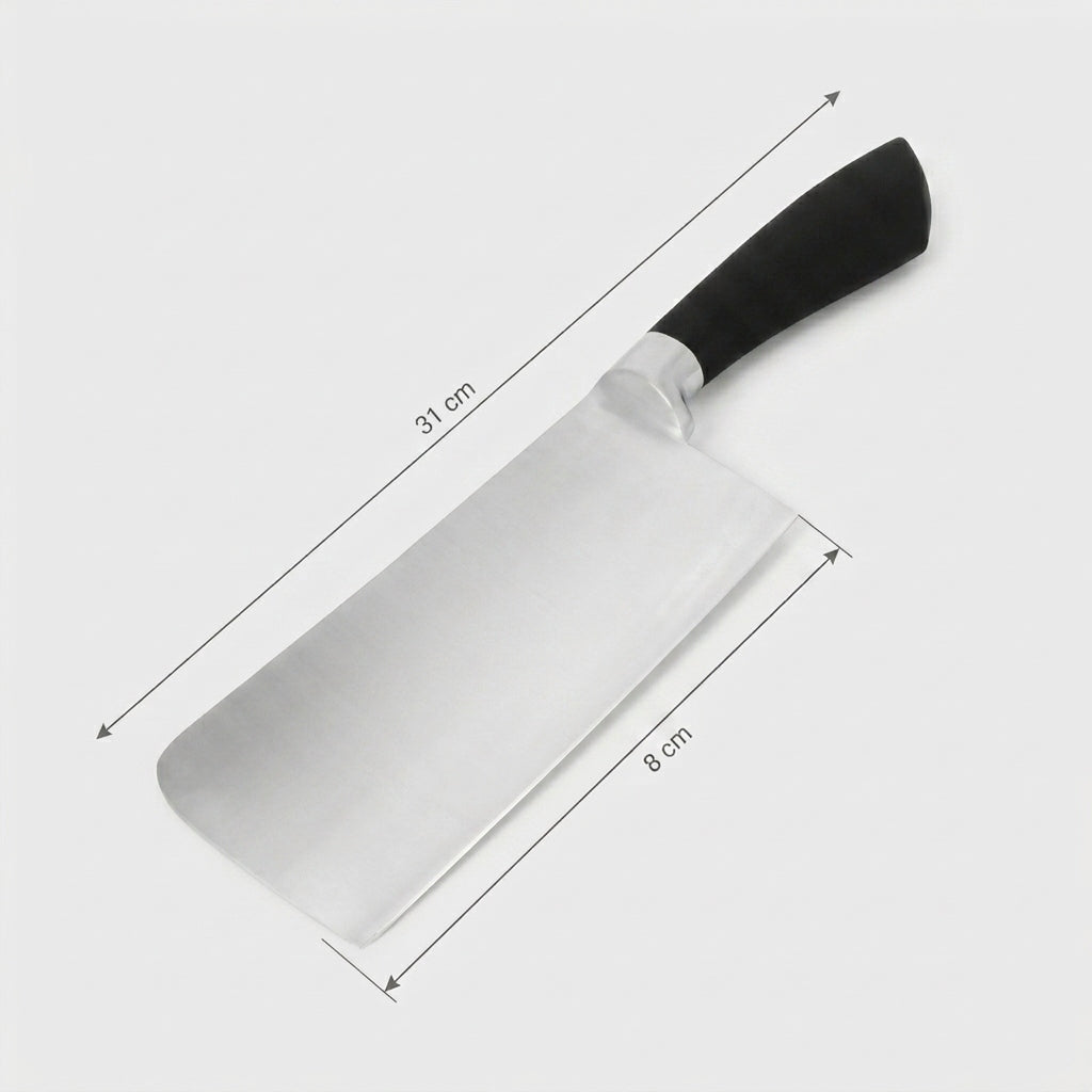KITCHEN CLEAVER FOR MEAT Vegetables Stainless Steel Black 31x8 Steel Sharp Packaging status original