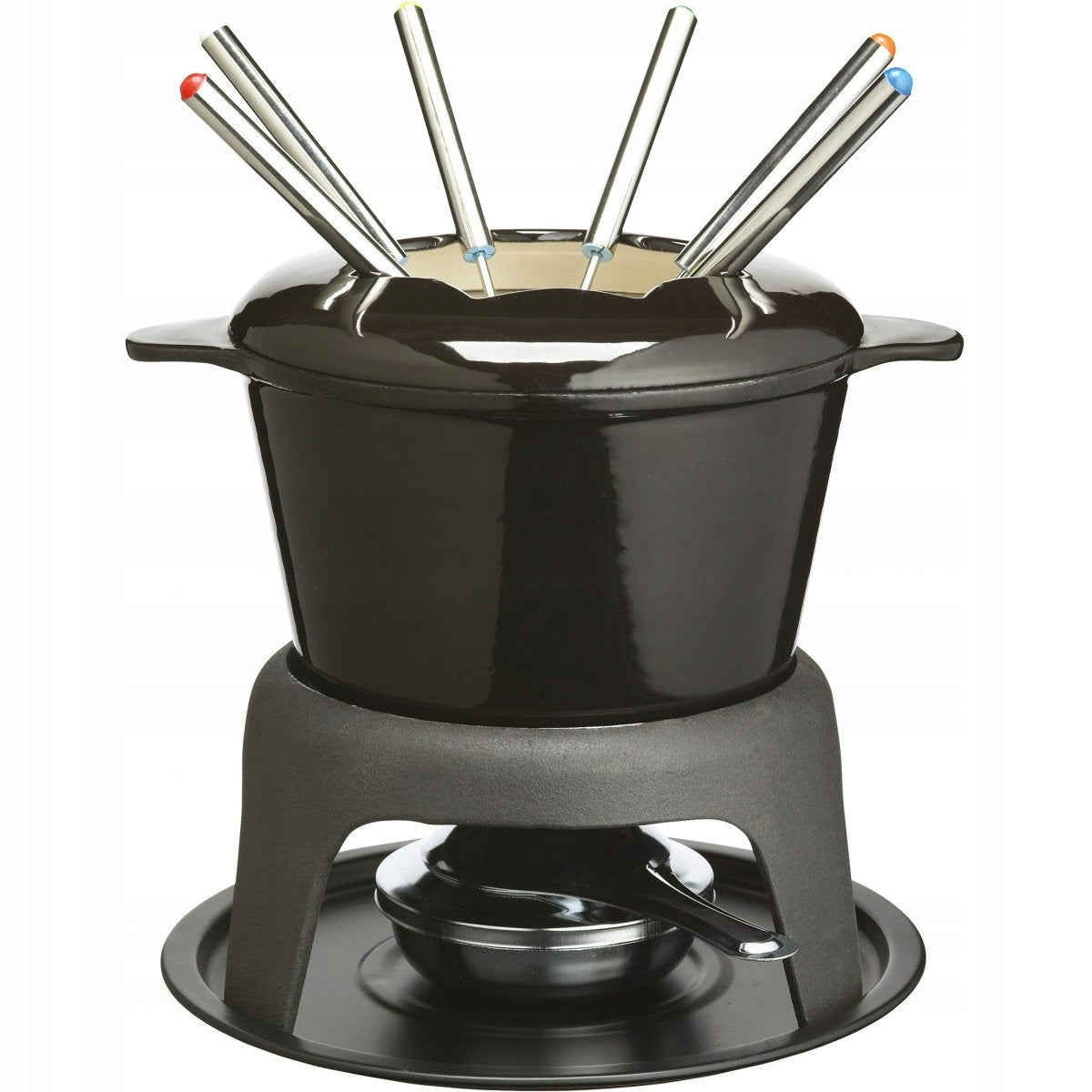 KITCHEN CRAFT MASTERCLASS FONDUE SET WITH 6 FORKS 21X18 CM BLACK