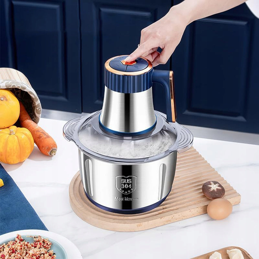 KITCHEN ELECTRIC CHOPPER WITH 6 BLADES STAINLESS STEEL CONTAINERS 5L Packaging status original