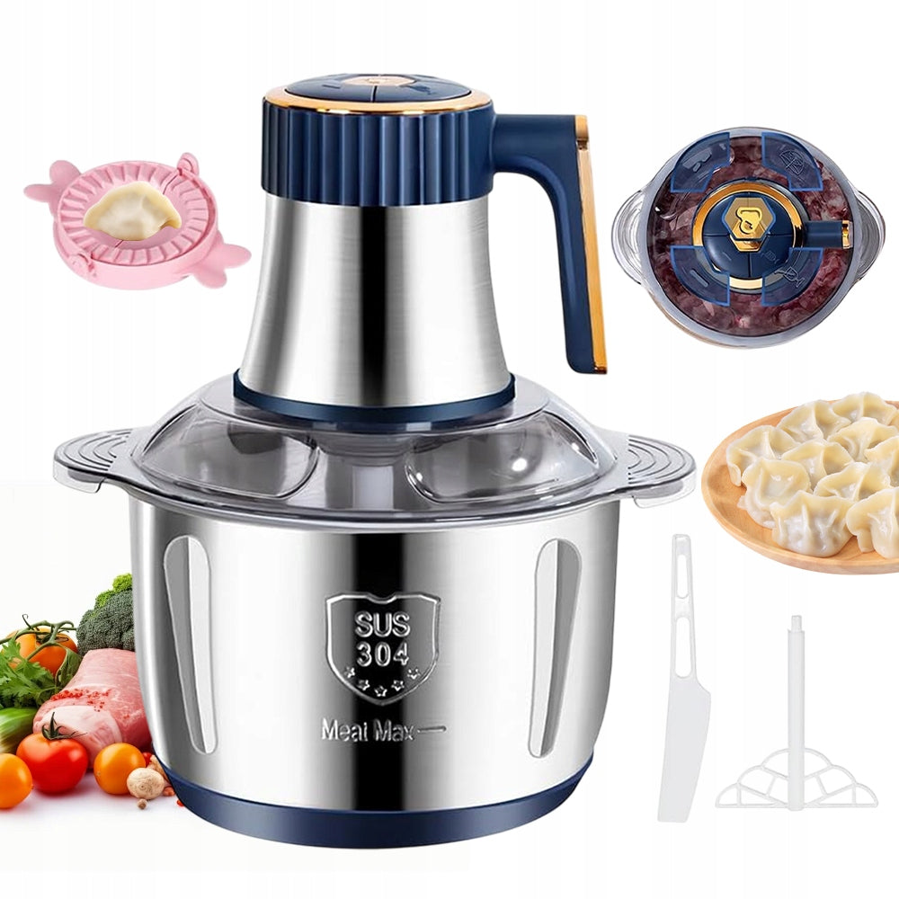 KITCHEN ELECTRIC CHOPPER WITH 6 BLADES STAINLESS STEEL CONTAINERS 5L