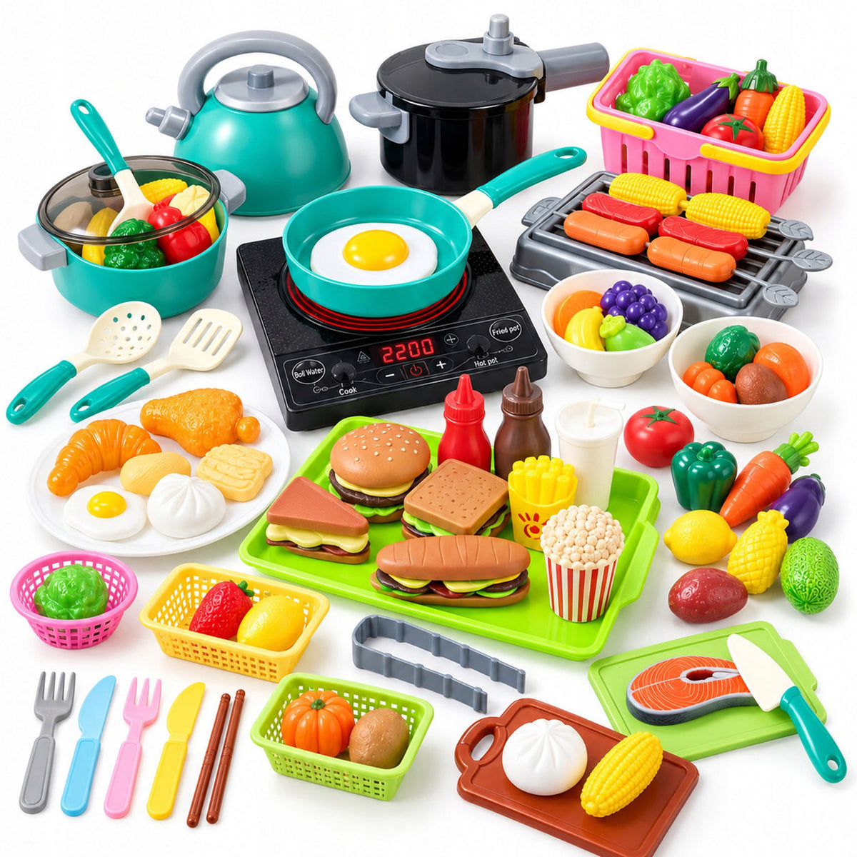 KITCHEN FOR CHILDREN SET OF KITCHEN ACCESSORIES 93 EL POTS FOOD