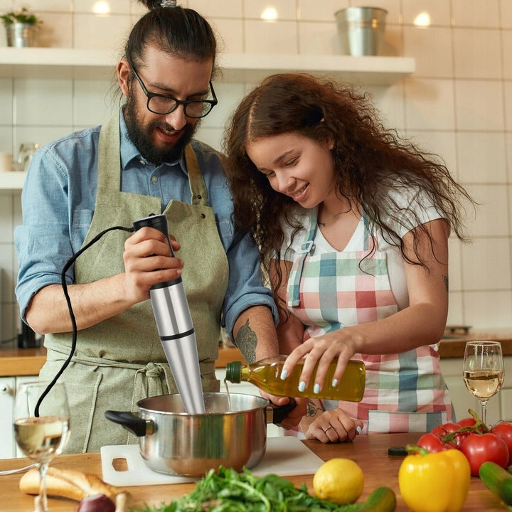 KITCHEN HAND BLENDER MULTIFUNCTION POWERFUL ROBOT FOR TURBO COCKTAILS 1200W Dominant color black