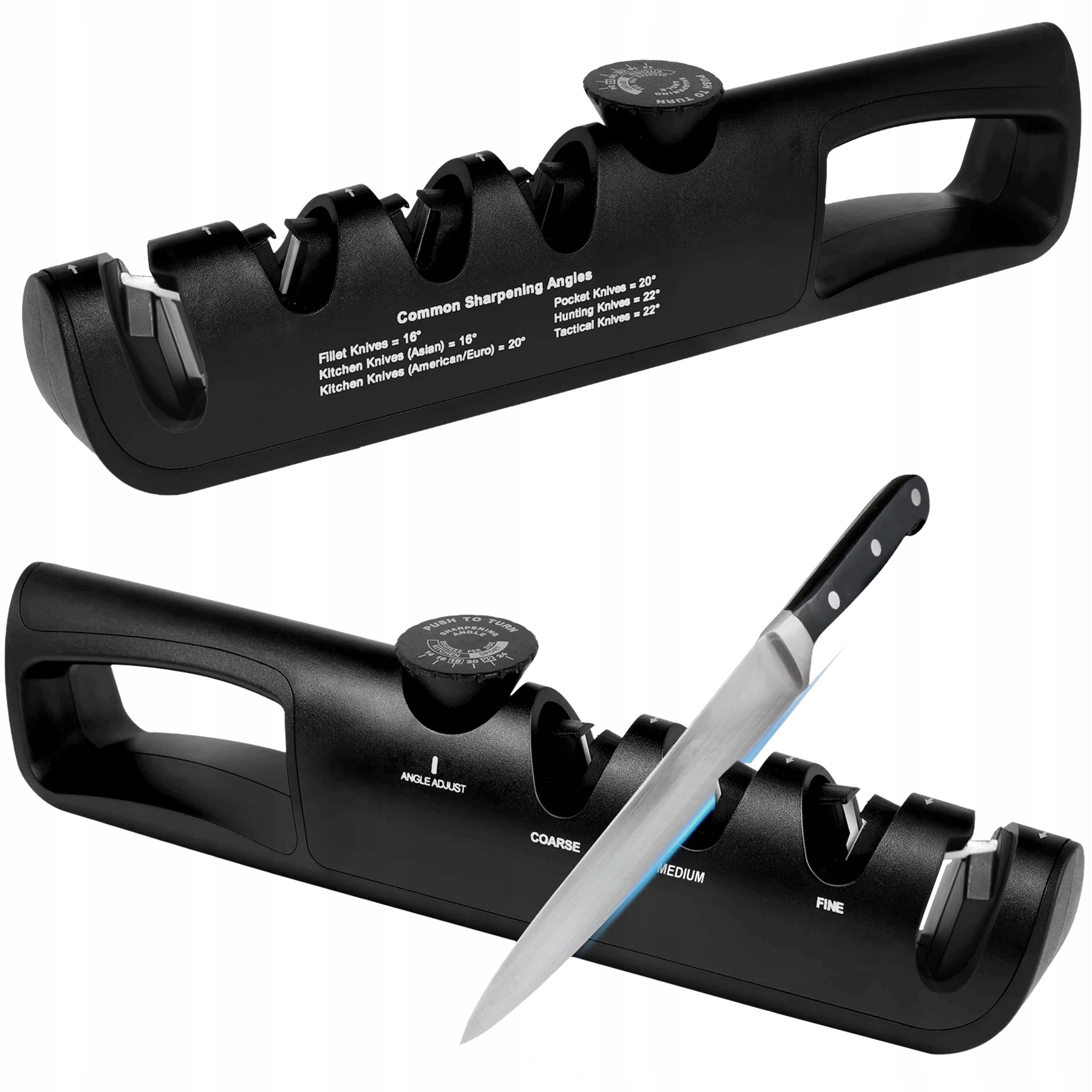 KITCHEN KNIFE AND SCISSORS SHARPENER PROFESSIONAL THREE-PHASE 3in1 WHETSTONE Packaging status original