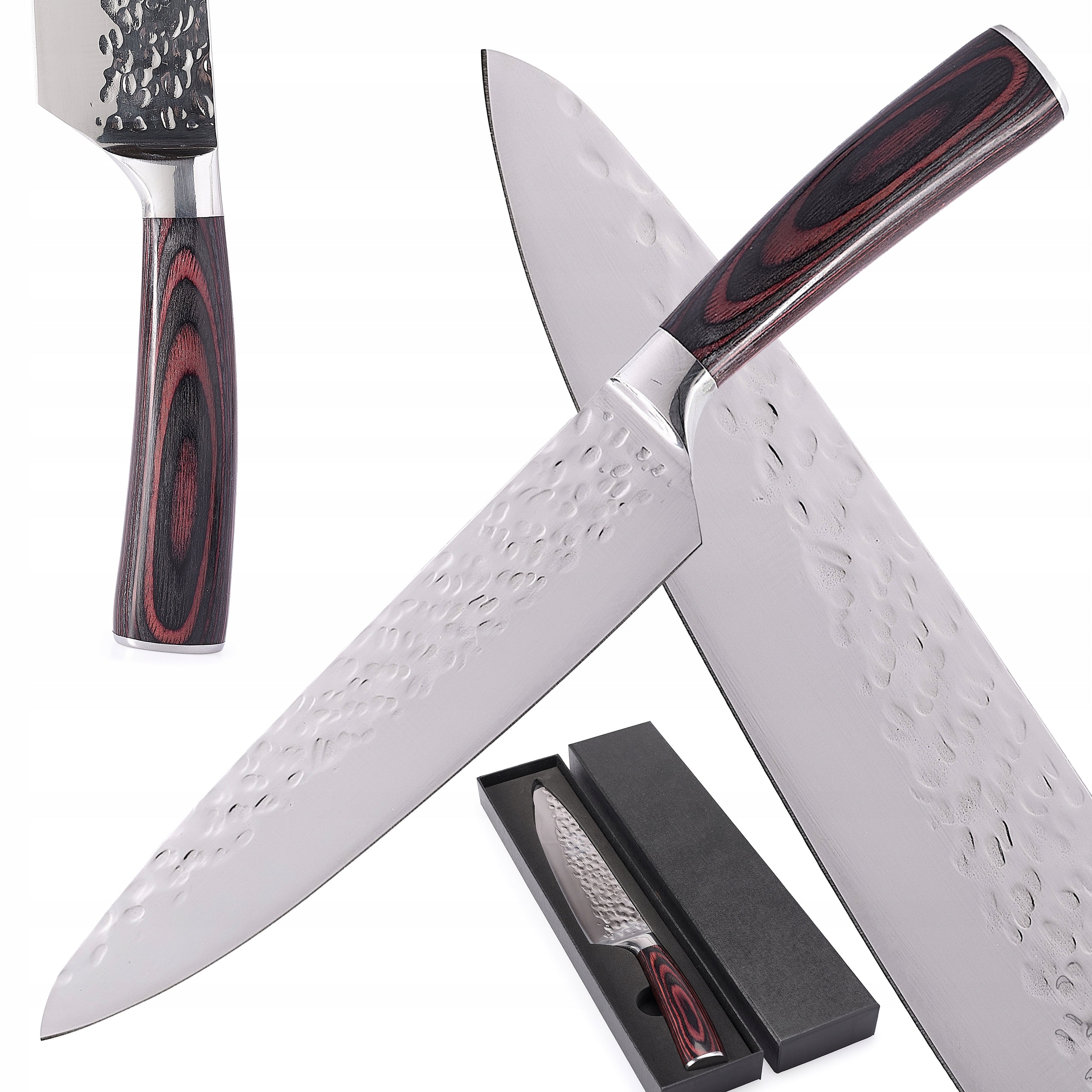 KITCHEN KNIFE Hammered Chef Universal JAPANESE STYLE 5Cr15MoV