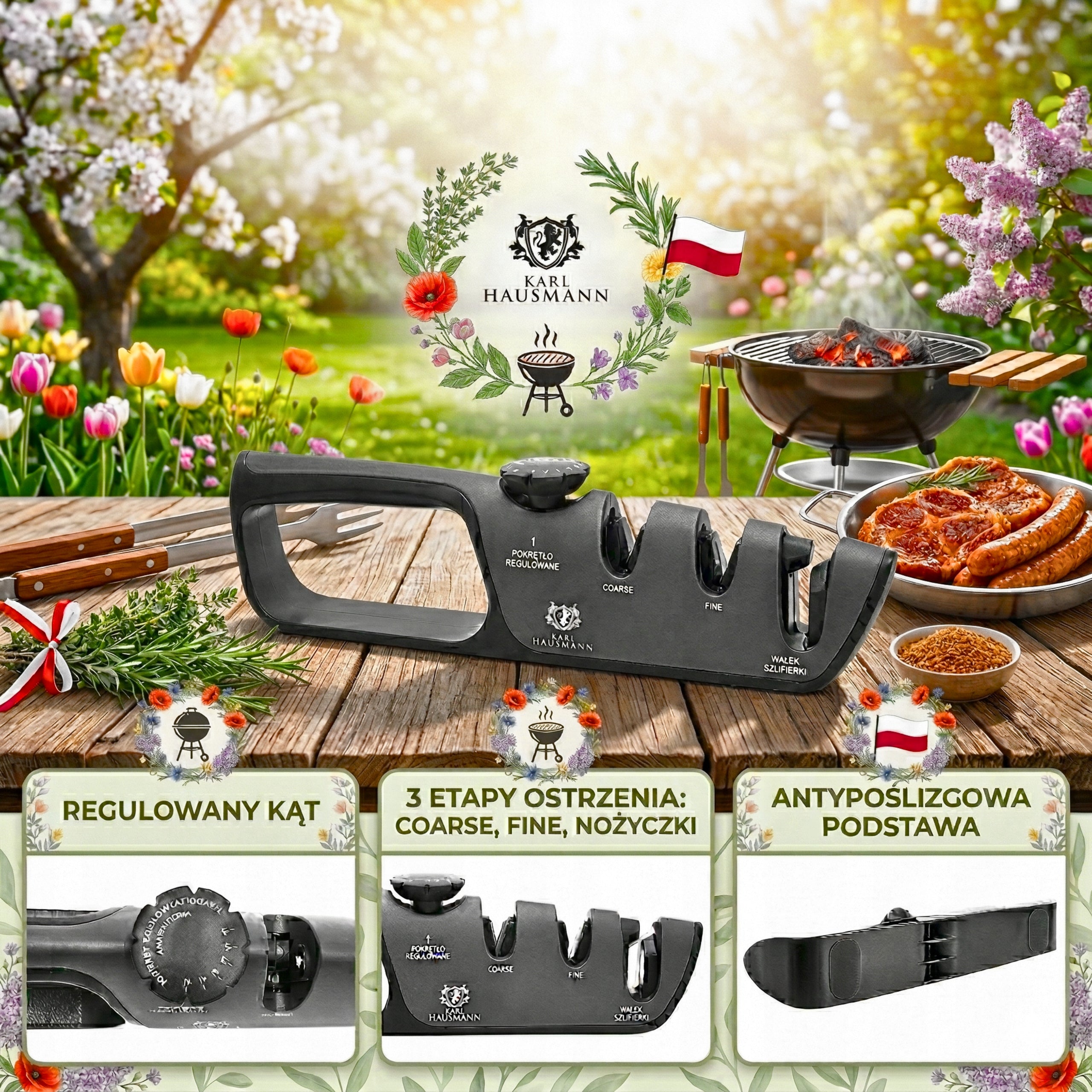 KITCHEN KNIFE SHARPENER SCISSORS WHETSTONE 3in1 ANGLE ADJUSTMENT 14°–24° Packaging status original