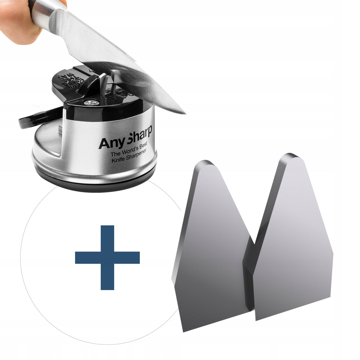 KITCHEN KNIFE SHARPENER + SPARE SHARPENING PLATES - AnySharp CLASSIC