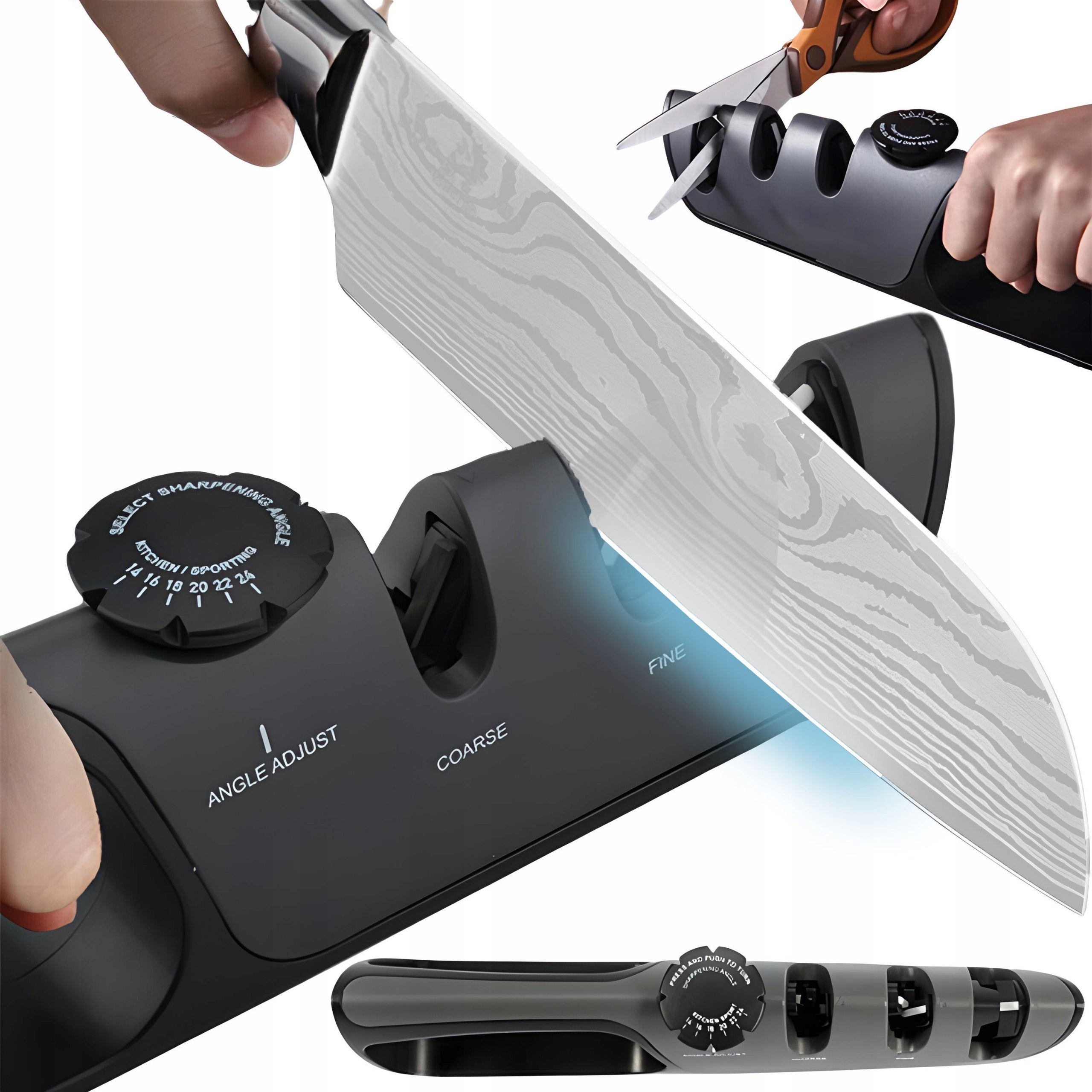KITCHEN KNIFE SHARPENER THREE PHASE HAND WHETSTONE 3in1 Manufacturer code Ostrzałka do noży O685