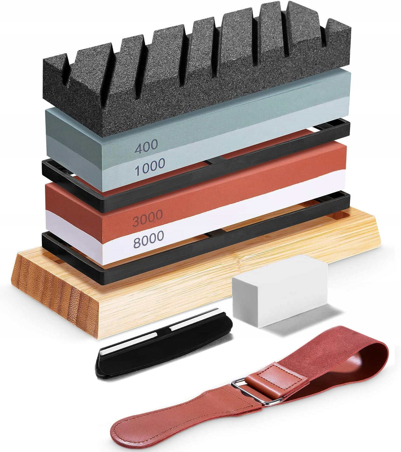 KITCHEN KNIFE SHARPENER WATER STONE WHETSTONE SHARPENING STONES Packaging status original