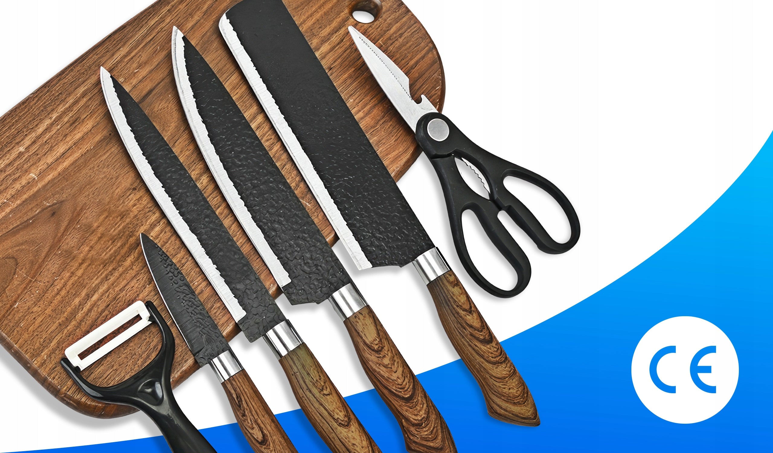 KITCHEN KNIVES KITCHEN KNIFE SET JAPANESE KNIFE PEELER SCISSORS 6PCS Brand no brand