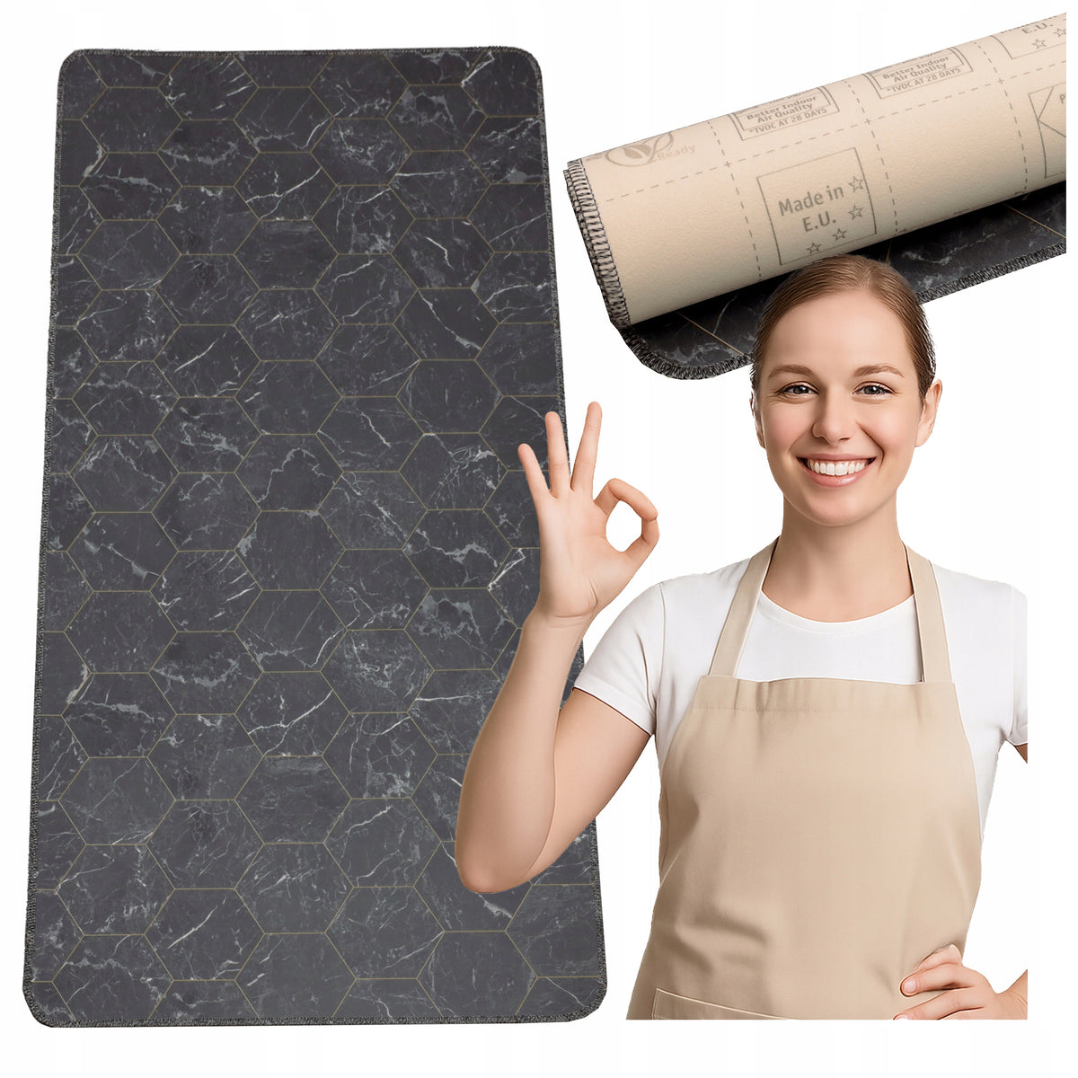 KITCHEN MAT 60x100 PVC WATERPROOF NON-SLIP WALKWAY DURABLE