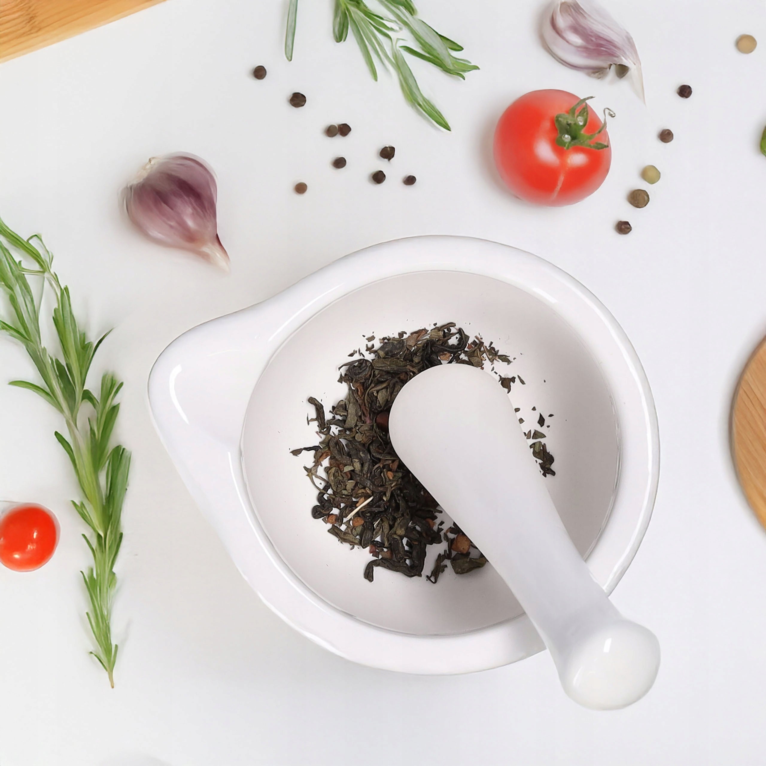 KITCHEN MORTAR Porcelain Pestle for Salt Pepper Spice Herbs Manufacturer code Moździerz kuchenny tłuczek do zioł