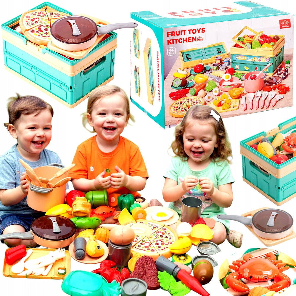 KITCHEN PICNIC SET WITH COOKING PRODUCTS SET BASKET FOR CHILDREN
