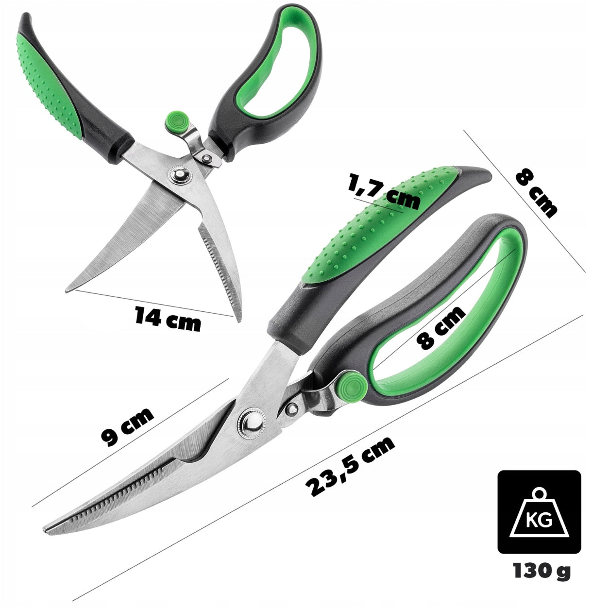 KITCHEN POULTRY SHEARS LARGE SHARP STAINLESS STEEL CHICKEN 23,5 cm Manufacturer code K139