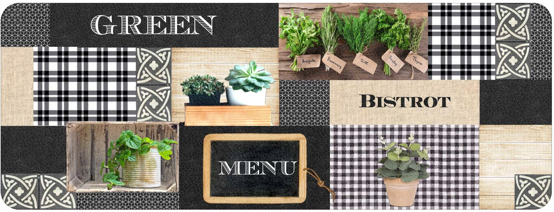 KITCHEN RUG FLOOR MAT KITCHEN RUG WATERPROOF GREEN BISTROT