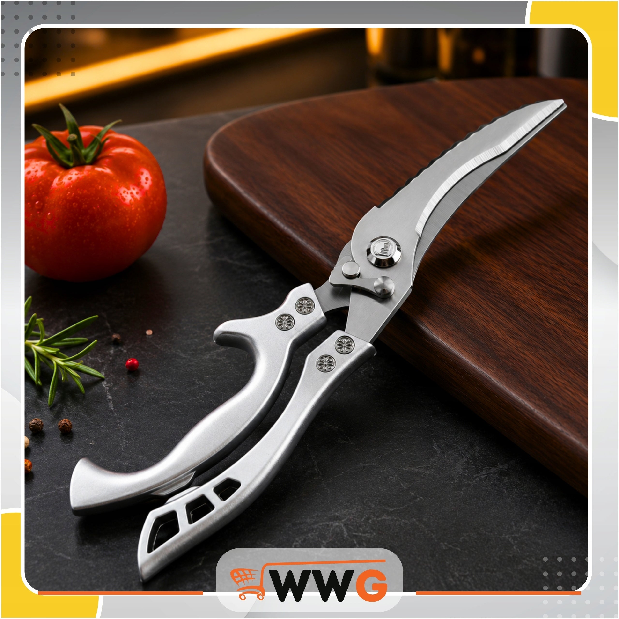 KITCHEN SCISSORS STEEL FOR MEAT CUTTING CHICKEN FISH Manufacturer code Srebrne nożyczki kuchenne