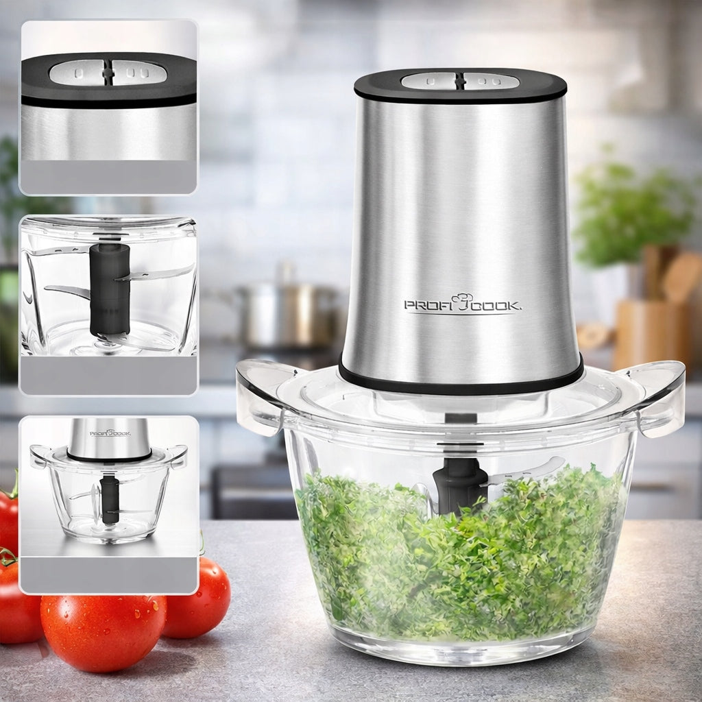 KITCHEN SHREDDER GLASS VEGETABLE SHREDDER FRUIT MEAT ICE CHOPPER Brand Profi Cook