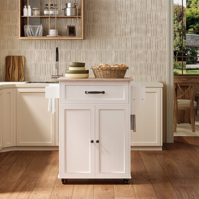 KITCHEN TROLLEY WHITE WITH WORKTOP DRAWER DOOR MODERN LOFT Manufacturer code WÓZEK KUCHENNY BIAŁY Z BLATEM ROBOCZYM