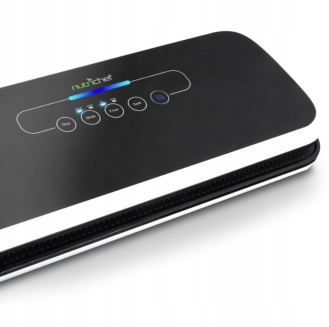 KITCHEN VACUUM SEALER FOR FOOD PACKAGING NUTRICHEF DISPLAY Dominant color black