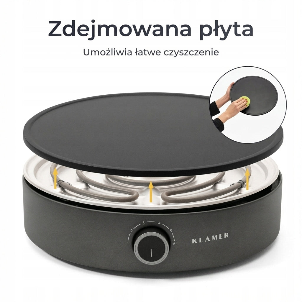 KLAMER Device for crepes, large heating surface with a diameter of 33 cm, p Packaging status original