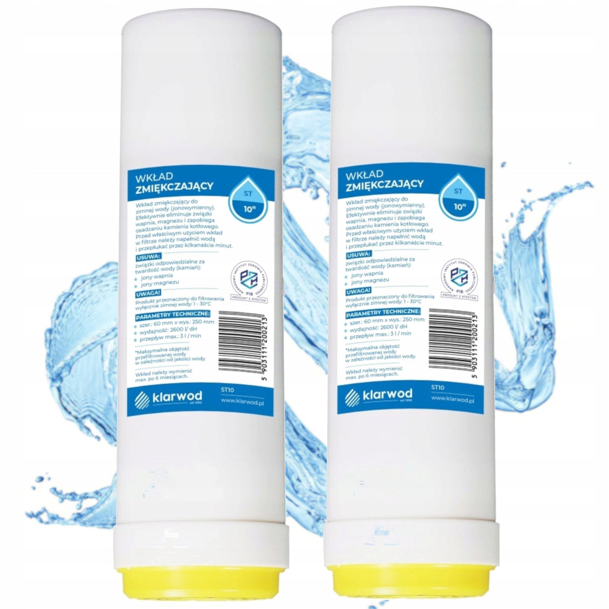 KLARWOD ST10 FILTER SOFTENER CARTRIDGE TREATMENT 10' ION EXCHANGE RESIN