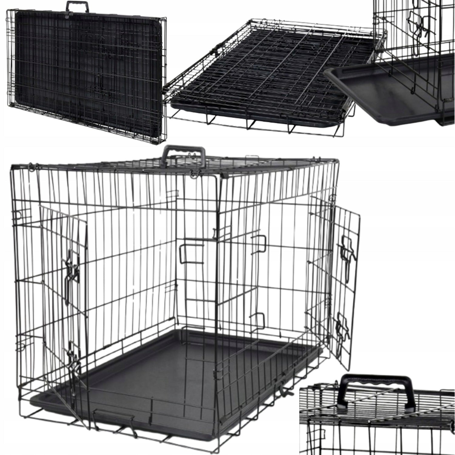 KLATKA DLA PSA ZWIERZĄT METALOWA KENNELOWA TRANSPORTER KOJEC 77x48x55cm