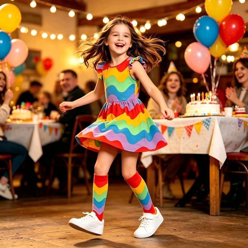 KNEE HIGH SOCKS UNIVERSAL GIRLS COLORFUL WAVE 3 PAIRS ELASTIC CHEERFUL Manufacturer code 5908182577776