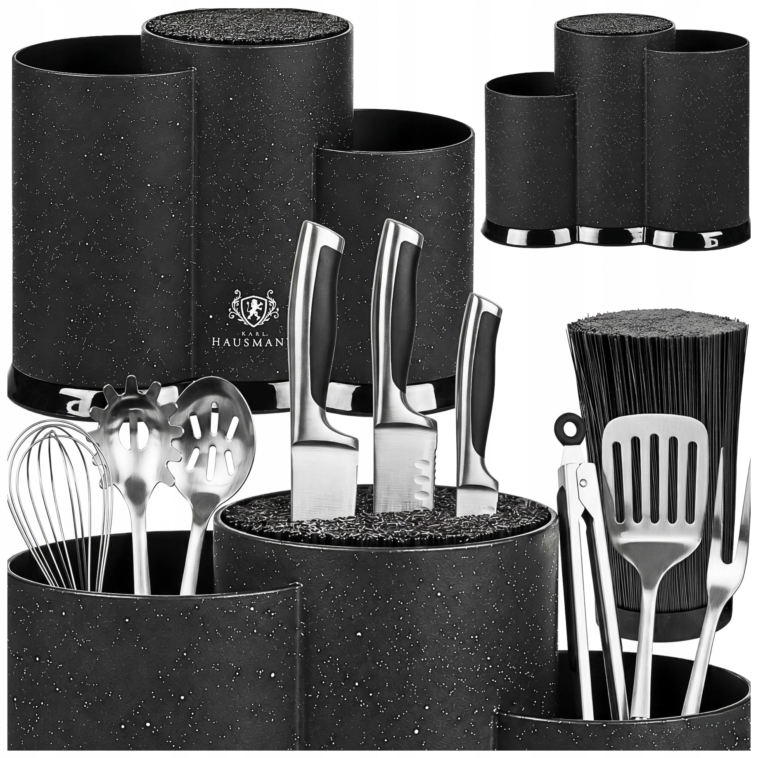 KNIFE RACK BLOCK FOR KITCHEN KNIVES PLASTIC UNIVERSAL BLACK