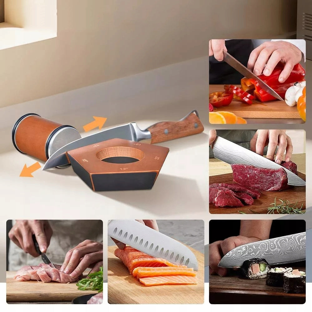 KNIFE SHARPENER MAGNETIC SET FOR EASY SHARPENING 5 ANGLES Manufacturer code RĘCZNY OSTRZAŁKA